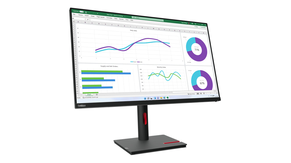 Lenovo ThinkVision T32h-30 LED display 80 cm (31.5") 2560 x 1440 pixels Quad HD Black