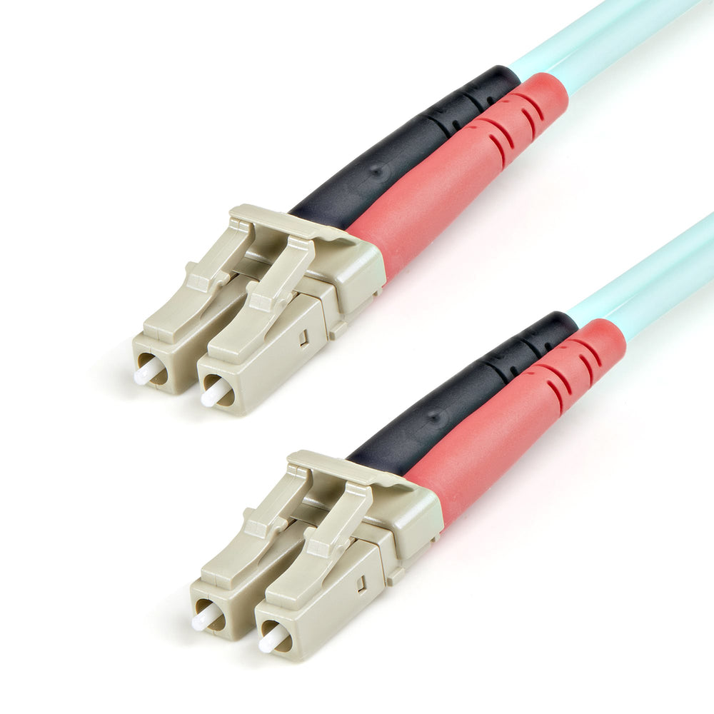 StarTech.com 1m (3ft) LC/UPC to LC/UPC OM3 Multimode Fiber Optic Cable, Full Duplex 50/125µm Zipcord Fiber Cable, 100G, Low Insertion Loss, LSZH Fiber Jumper Cord