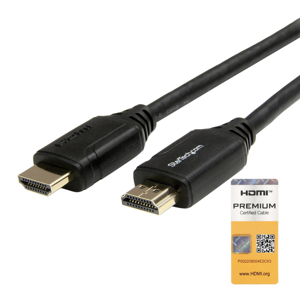 StarTech.com 1.6ft (50cm) Premium Certified HDMI 2.0 Cable with Ethernet - High Speed Ultra HD 4K 60Hz HDMI Cable HDR10 - HDMI Cord (Male/Male Connectors) - For UHD Monitors, TVs, Displays