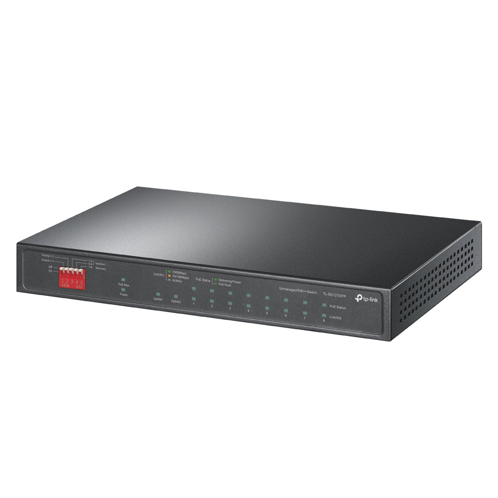 10-Port Gigabit Desktop Switch with 6-Port PoE+ and 2-Port PoE++