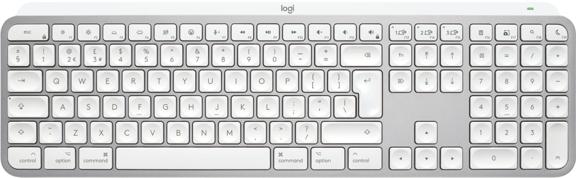 Logitech MX Keys S for Mac keyboard Office RF Wireless + Bluetooth QWERTY UK English Aluminium, White