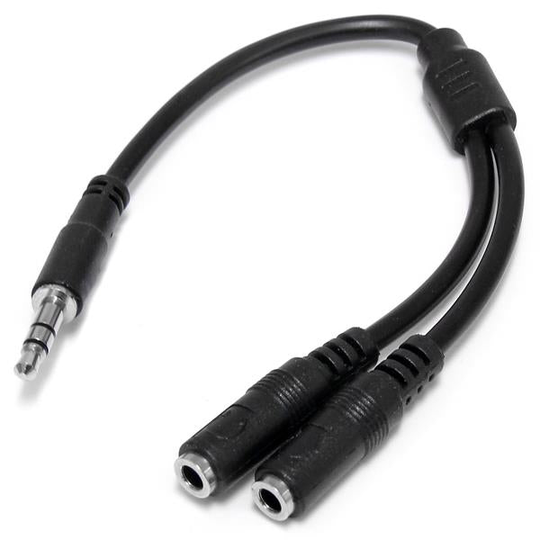 StarTech.com Slim Stereo Splitter Cable - 3.5mm Male to 2x 3.5mm Female