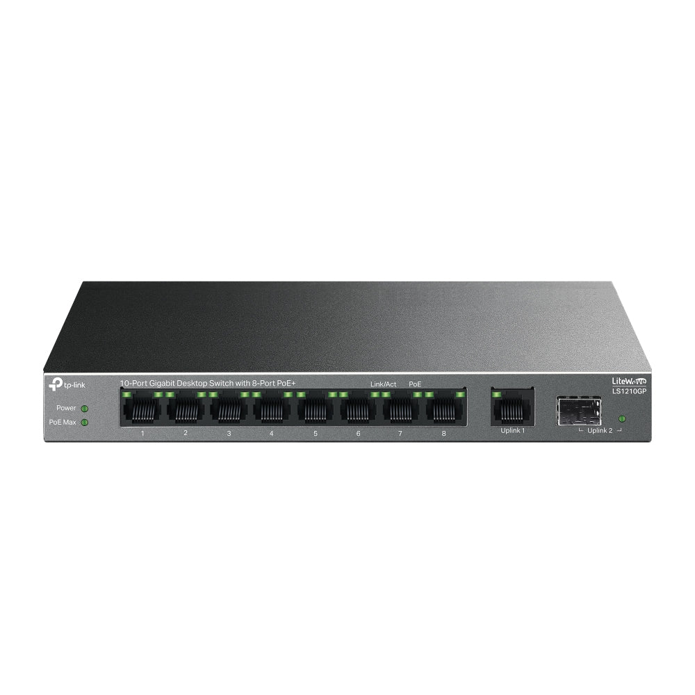 10-Port Gigabit Desktop Switch with 8-Port PoE+