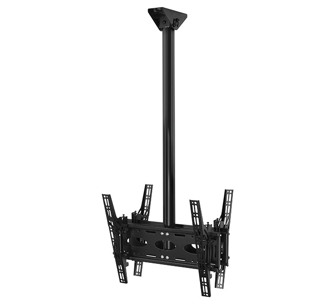 B-Tech Back-to-Back Universal Flat Screen Ceiling Mount with Tilt (VESA 400) - 1.5m Ø50mm Pole