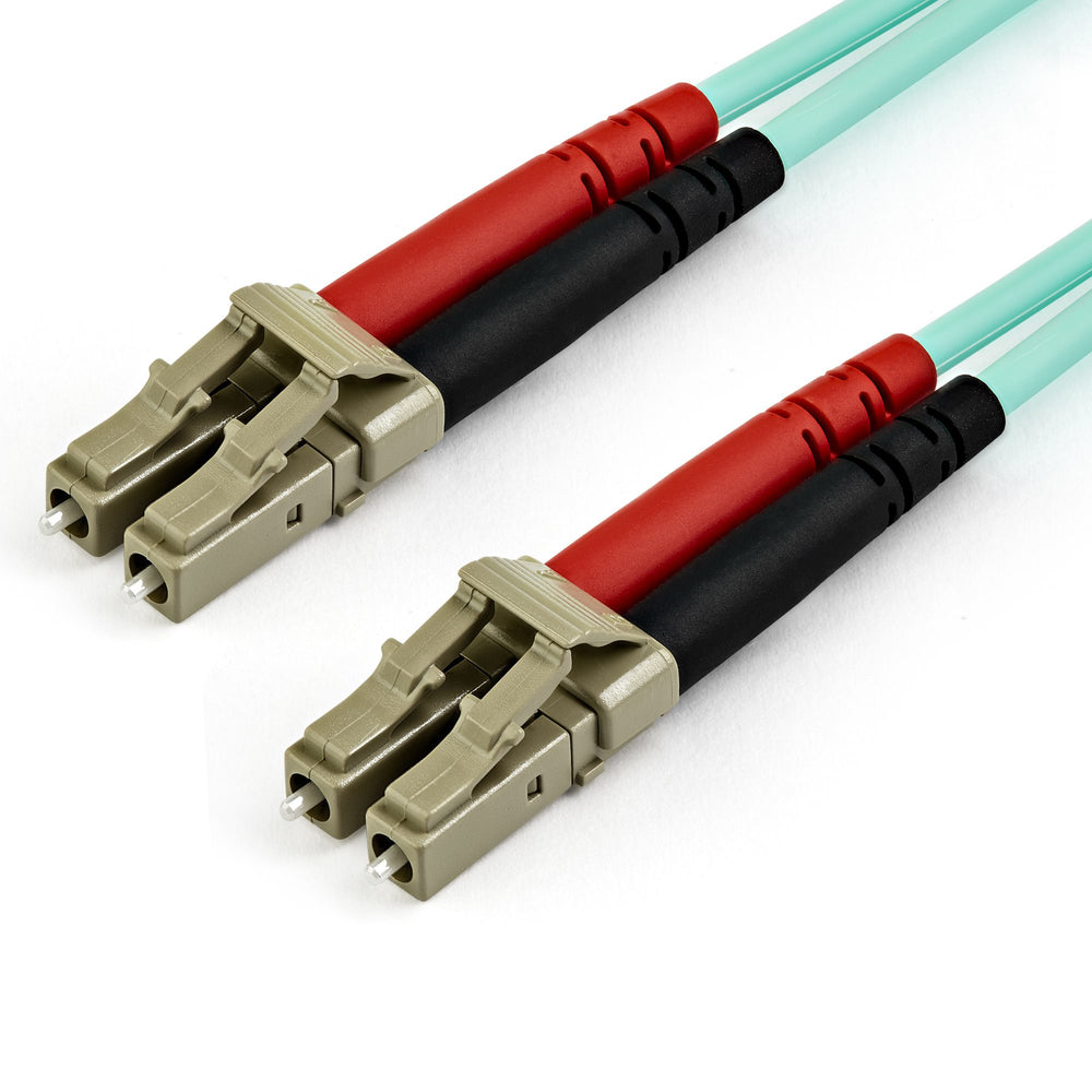 StarTech.com 15m (50ft) LC/UPC to LC/UPC OM4 Multimode Fiber Optic Cable, 50/125µm LOMMF/VCSEL Zipcord Fiber, 100G, Low Insertion Loss - LSZH Fiber Jumper Cord