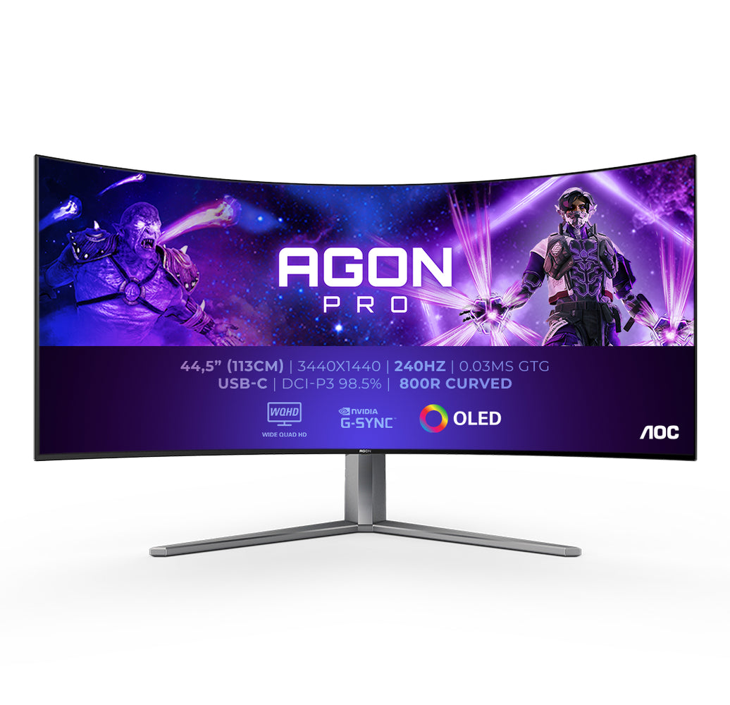 AOC AGON PRO AG456UCZD LED display 114.3 cm (45") 3440 x 1440 pixels Wide Quad HD OLED Black