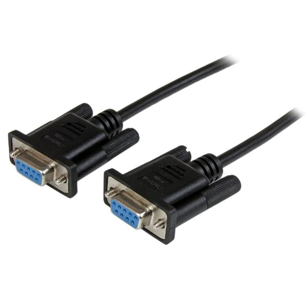 StarTech.com 2m Black DB9 RS232 Serial Null Modem Cable F/F