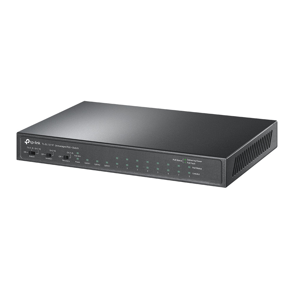 8-Port 10/100Mbps + 3-Port Gigabit Desktop Switch with 8-Port PoE+