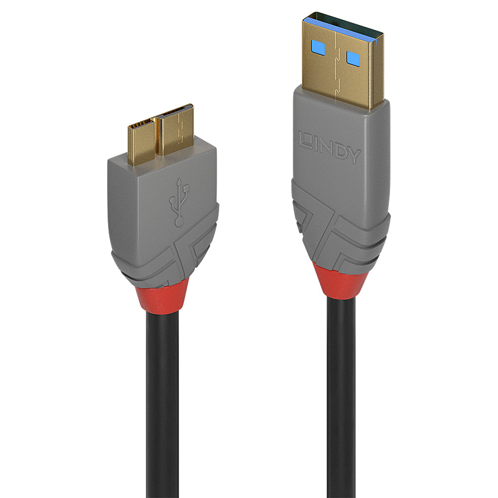 Lindy 2m USB 3.2 Type A to Micro-B Cable, 5Gbps, Anthra Line