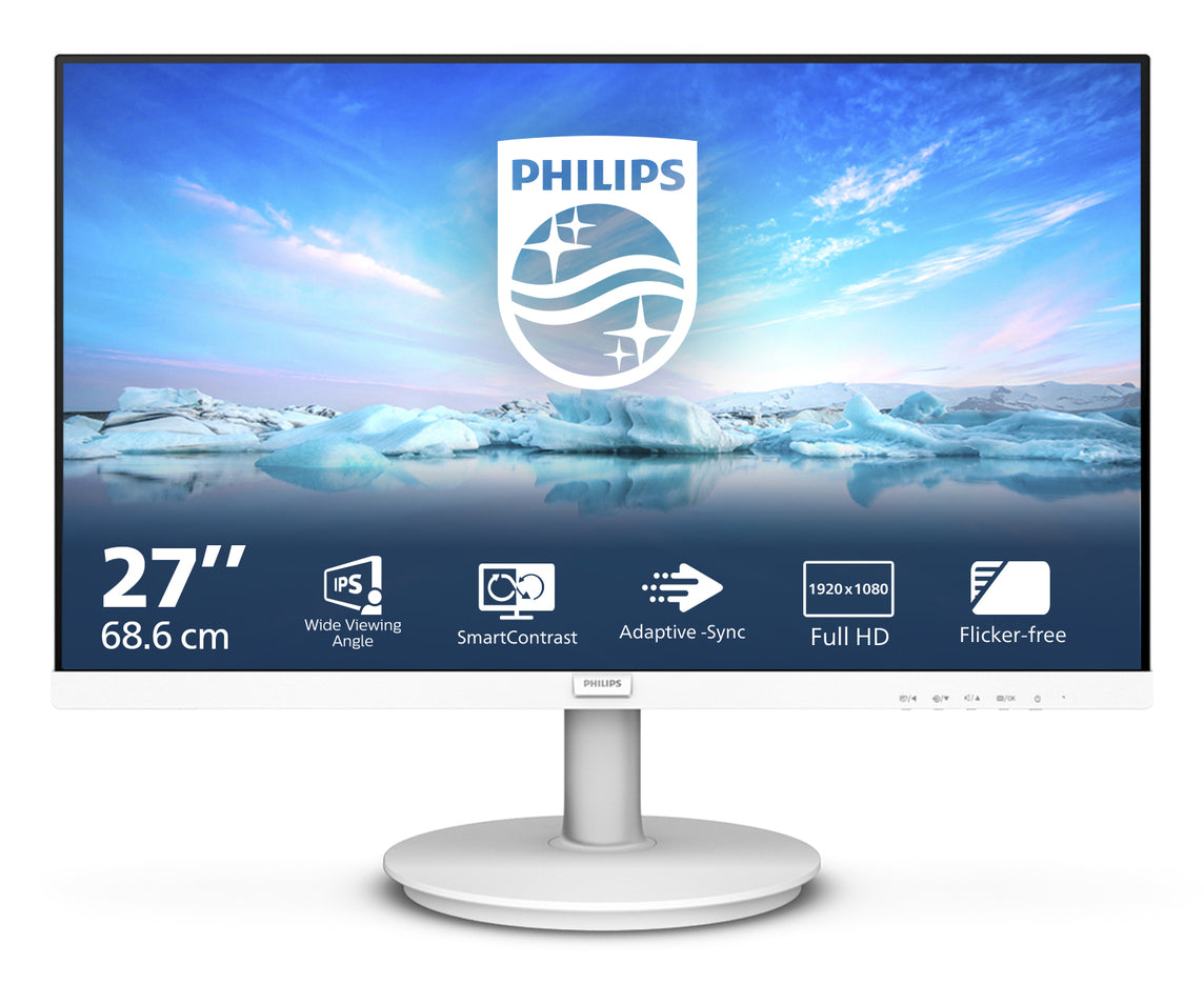 Philips V Line 271V8AW/00 computer monitor 68.6 cm (27") 1920 x 1080 pixels Full HD LCD White