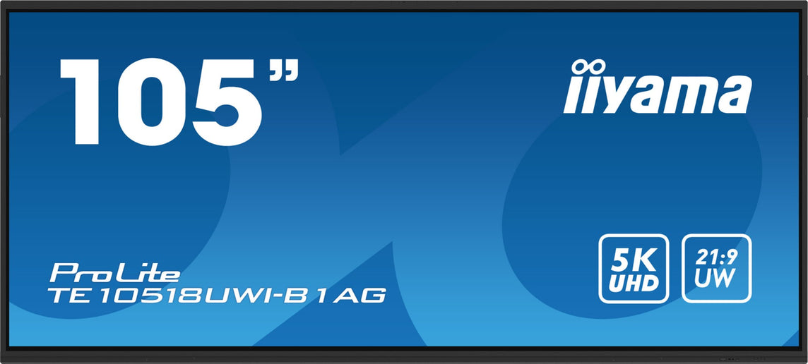 iiyama TE10518UWI-B1AG Signage Display Digital A-board 2.67 m (105") LED Wi-Fi 450 cd/m² 5K Ultra HD Black Touchscreen Built-in processor Android 24/7