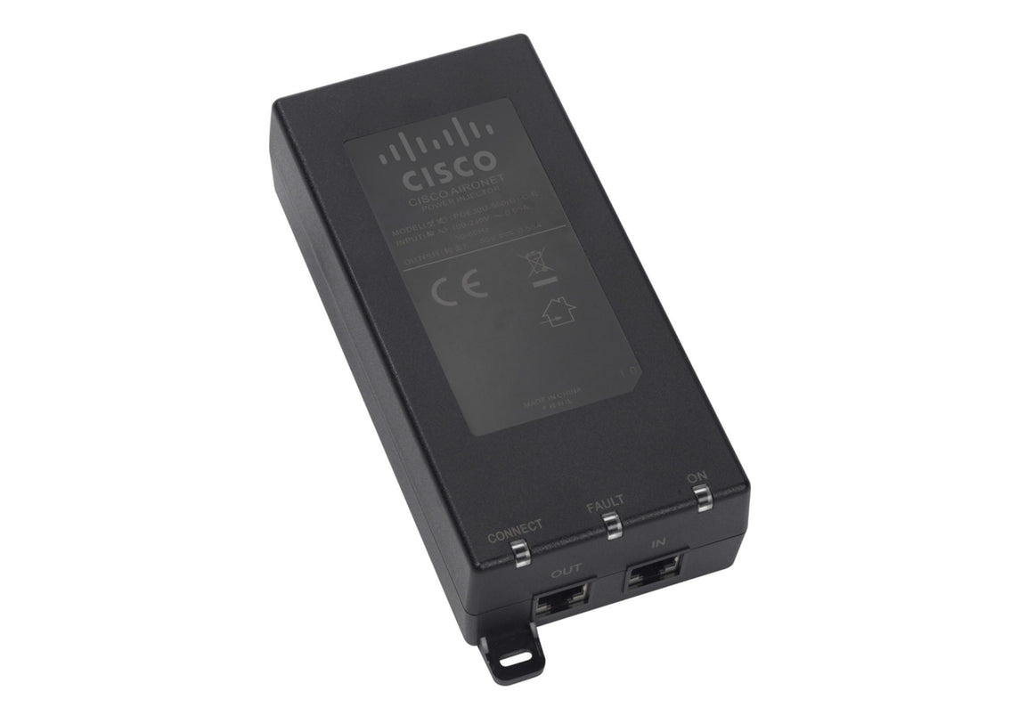 Cisco Aironet Power over Ethernet Injector Provides up to 30W, 90-Day Limited Liability Warranty (AIR-PWRINJ6=)