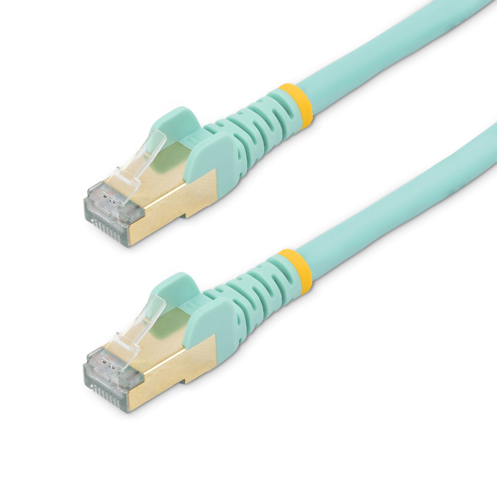 StarTech.com 1m CAT6a Ethernet Cable - 10 Gigabit Shielded Snagless RJ45 100W PoE Patch Cord - 10GbE STP Network Cable w/Strain Relief - Aqua Fluke Tested/Wiring is UL Certified/TIA