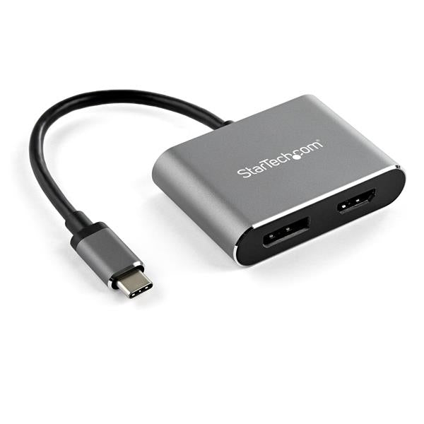 StarTech.com USB C Multiport Video Adapter - 4K 60Hz USB-C to HDMI 2.0 or DisplayPort 1.2 Monitor Adapter - USB Type-C 2-in-1 Display Converter HDMI/DP HBR2 HDR - Thunderbolt 3 Compatible