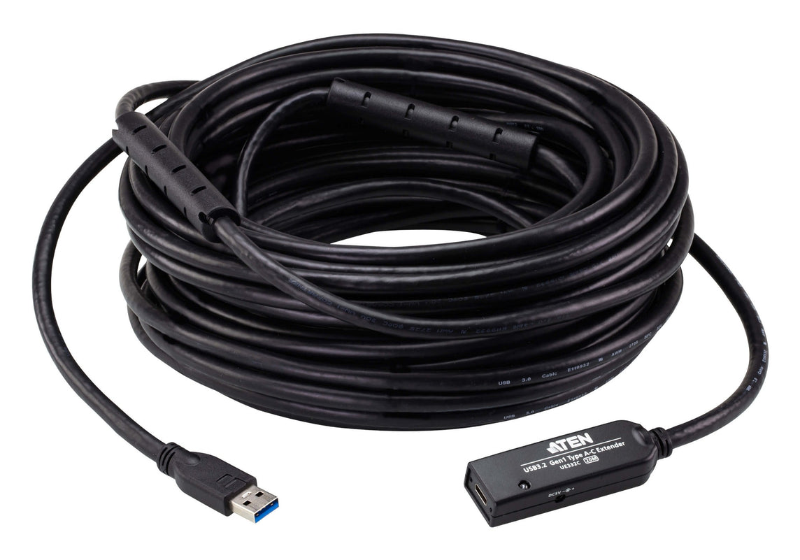 ATEN UE332C-AT-E USB cable 20 m USB 3.2 Gen 1 (3.1 Gen 1) USB A USB C Black