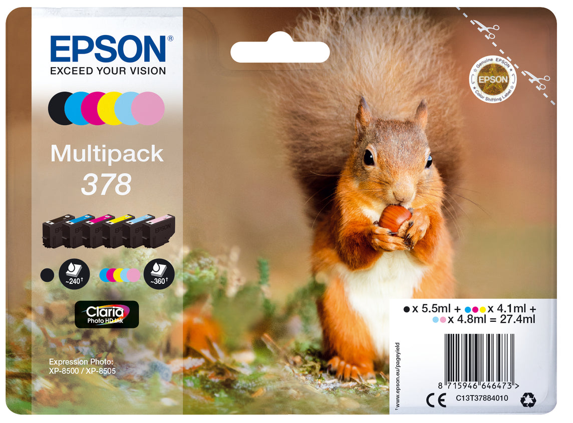 Epson C13T37884010/378 Ink cartridge multi pack Bk,C,M,Y,LC,LM 5.5ml 5,5ml 3x4,1ml 2x4,8ml Pack=6 for Epson XP 8000