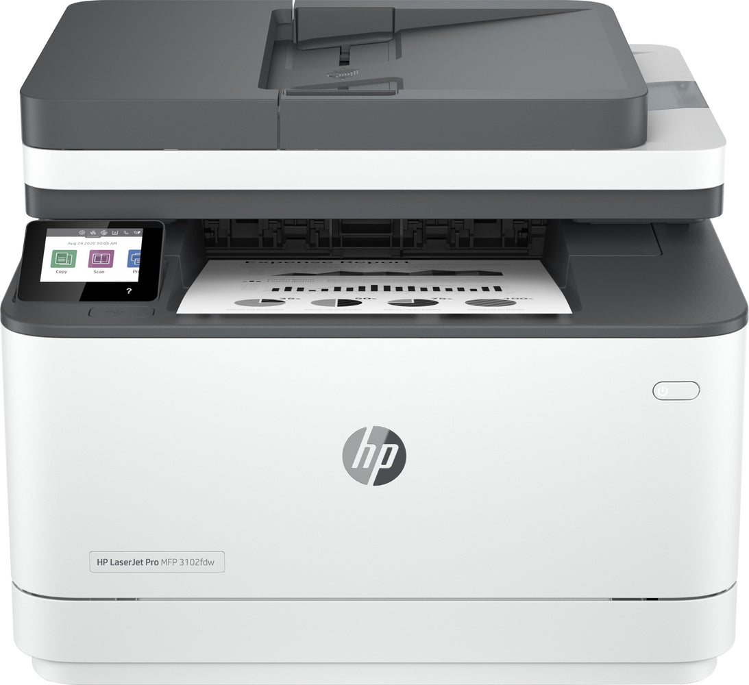 HP LaserJet Pro MFP 3102fdw Printer, Black and white, Printer for Small medium business, Print, copy, scan, fax, Wireless; Print from phone or tablet; Two-sided printing; Two-sided scanning; Fax