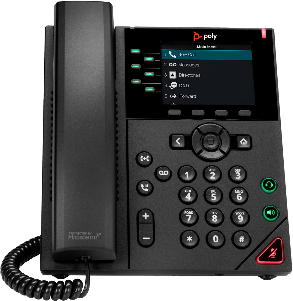 POLY VVX 350 6-Line and PoE-enabled IP phone Black 6 lines LED