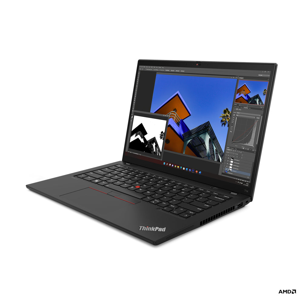 Lenovo ThinkPad T14 Gen 4 (AMD) Laptop 35.6 cm (14") WUXGA AMD Ryzen™ 5 PRO 7540U 16 GB LPDDR5x-SDRAM 512 GB SSD Wi-Fi 6E (802.11ax) Windows 11 Pro Black