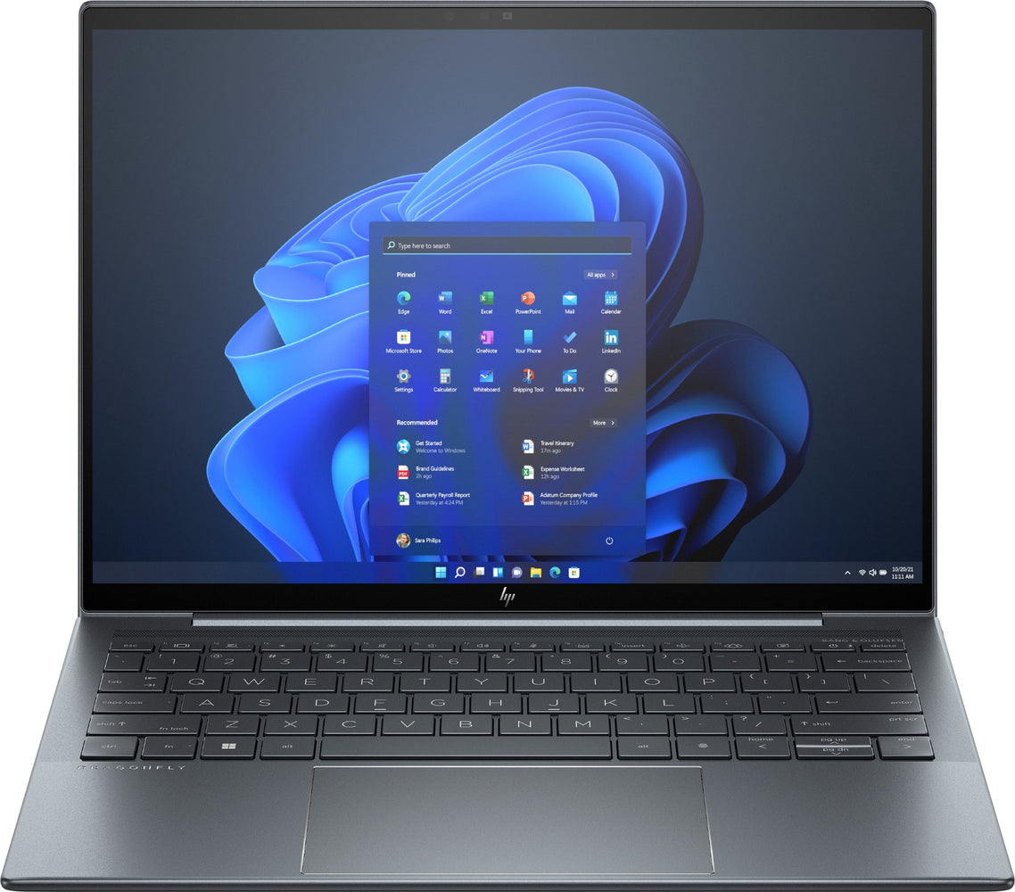 HP Dragonfly 13.5 G4 Laptop 34.3 cm (13.5") Touchscreen WUXGA+ Intel® Core™ i7 i7-1355U 16 GB LPDDR5-SDRAM 512 GB SSD Wi-Fi 6E (802.11ax) Windows 11 Pro Blue