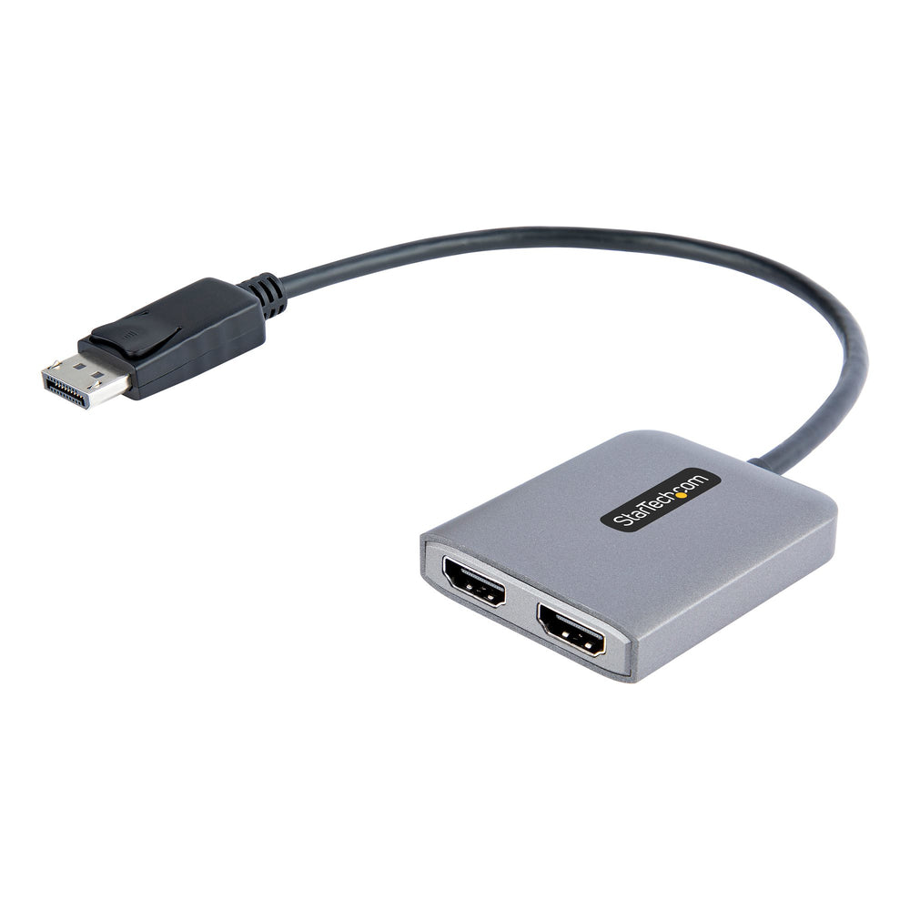 StarTech.com DP to Dual HDMI MST HUB - Dual HDMI 4K 60Hz - DisplayPort Multi Monitor Adapter with 1ft / 30cm cable - DP 1.4 Multi Stream Transport Hub, DSC | HBR3 - DP to HDMI Splitter