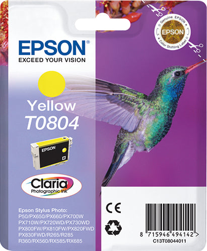 Epson C13T08044011/T0804 Ink cartridge yellow, 620 pages ISO/IEC 24711 7.4ml for Epson Stylus Photo P 50/PX/PX 730/R 265