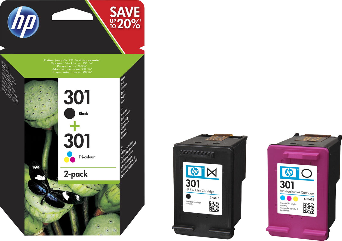 HP N9J72AE/301 Printhead cartridge multi pack black + color 170pg + 150pg Pack=2 for HP DeskJet 1000/1010/Envy 5530/OfficeJet 4630