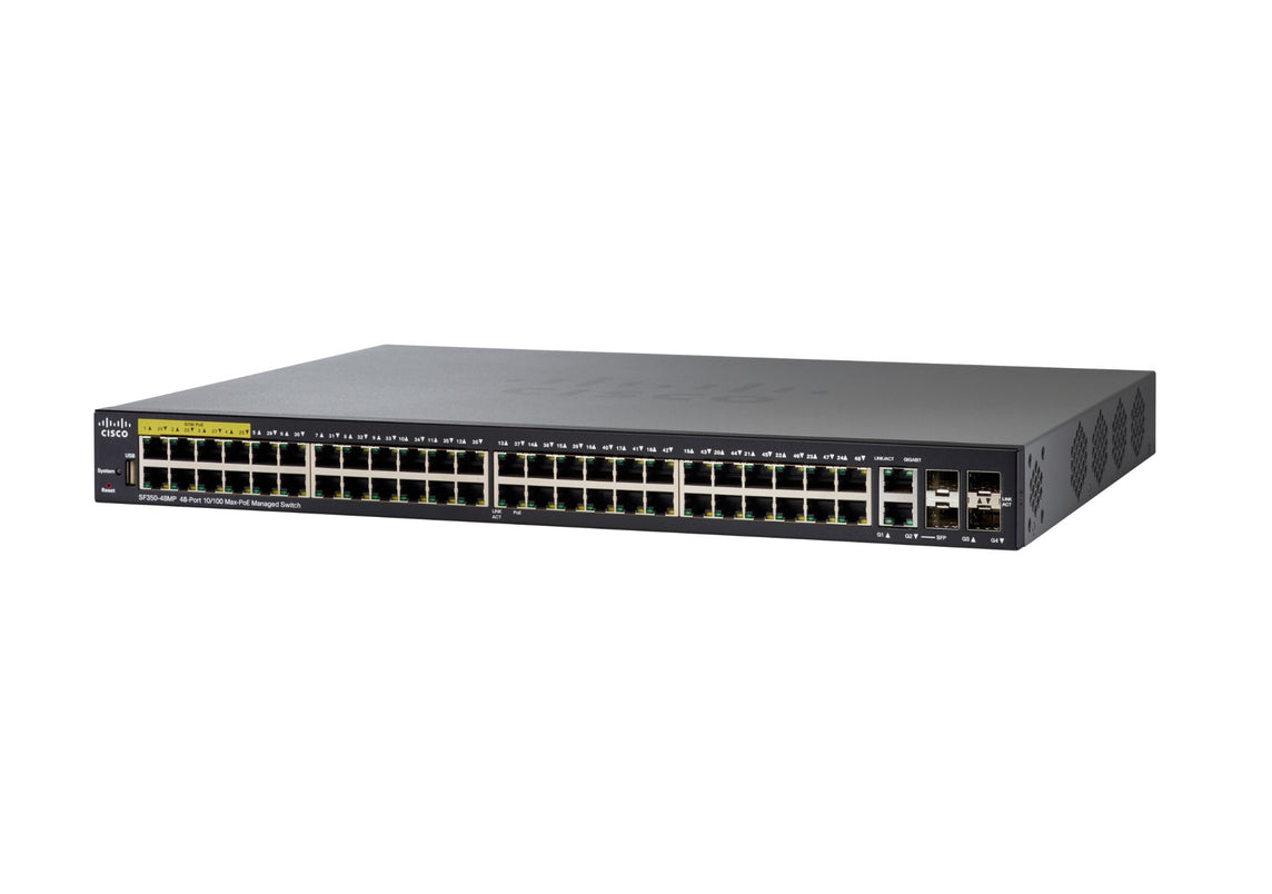 Cisco Small Business SF350-48MP Managed Switch | 48 10/100 Ports | 740W PoE | 4 Gigabit Ethernet (GbE) Combo SFP | Limited Lifetime Protection (SF350-48MP-K9-UK)